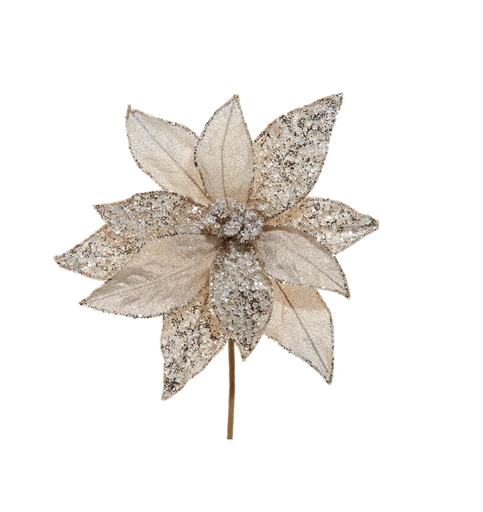 [C9596] Rama magnolia champagne con piedras
