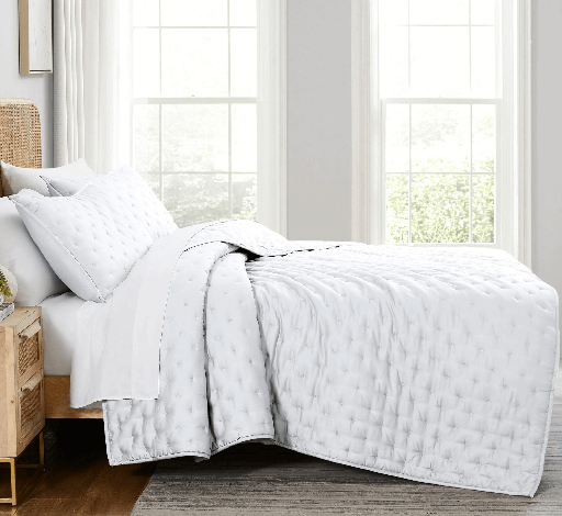 Bamboo Quilt Set Blanco Oversized