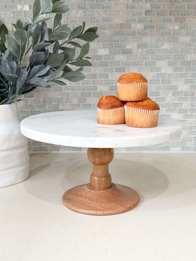 [94519] Cake stand de marmol y madera