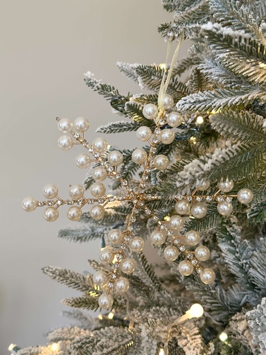 [98434] Snowflakes dorado con perlas