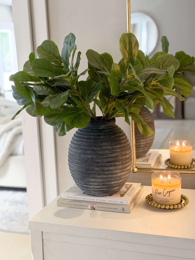 Jarron lineas horizontales (Negro y blanco)