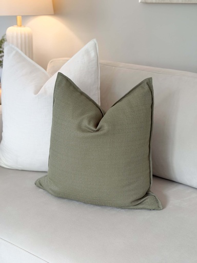 [105.618.11] Forro de cojin verde oliva con orilla