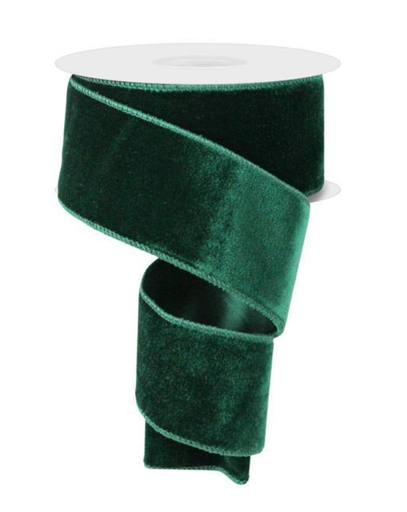 Cinta velvet verde con alambre
