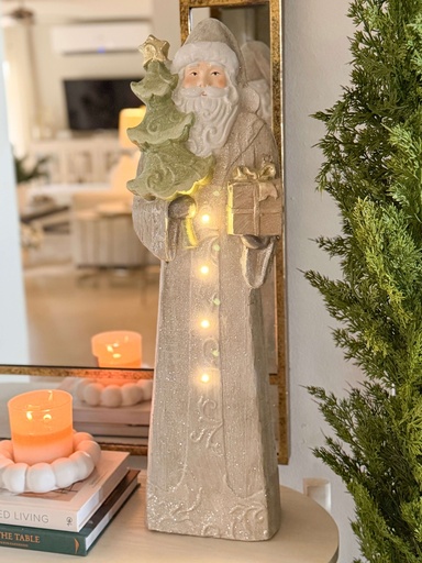 [XN3636] Santa gris alto con luz led