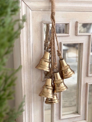 [13685] Campanas doradas decorativas de metal