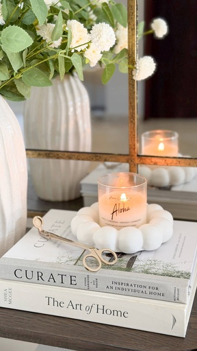 [DBKD20221002W] Platito para candelas blanco