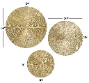 Set de 3 discos de madera dorados