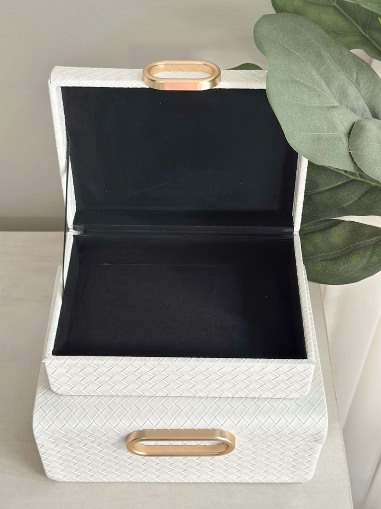 Set de 2 cajas decorativas blancas