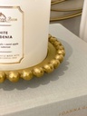 Beaded candle dish dorado
