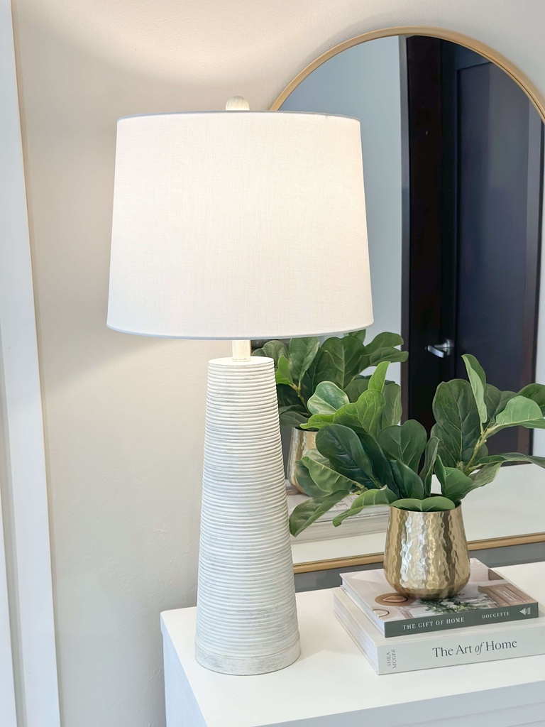 Lampara white wash lineas horizontales