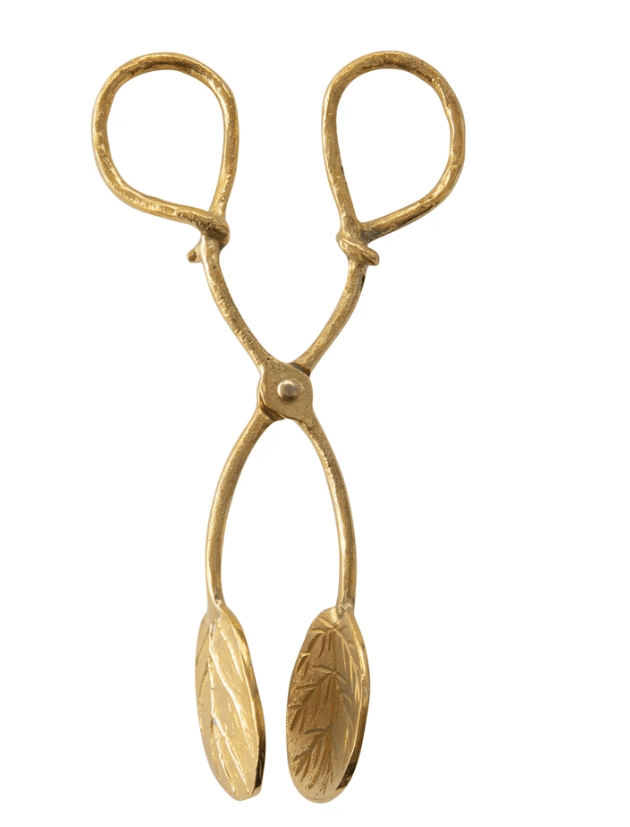 Pinza dorada forma hoja eucalipto
