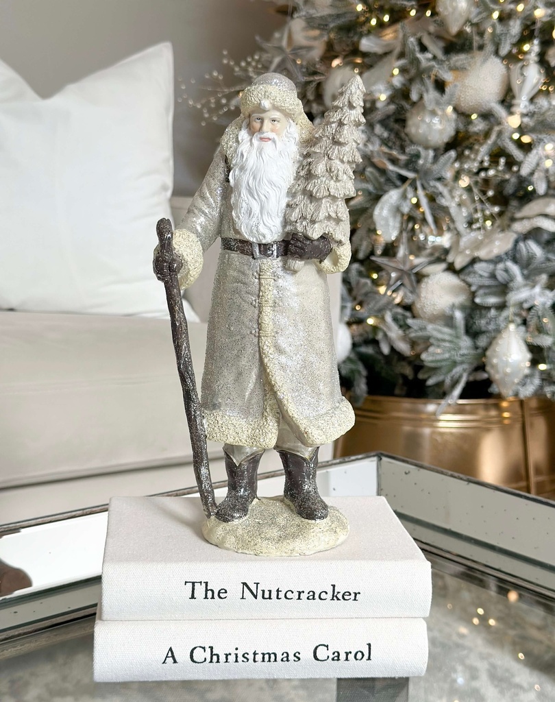 Santa gris y blanco escarchado