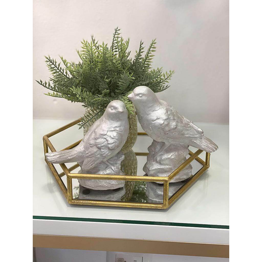 Set de 2 pajaros en piedra
