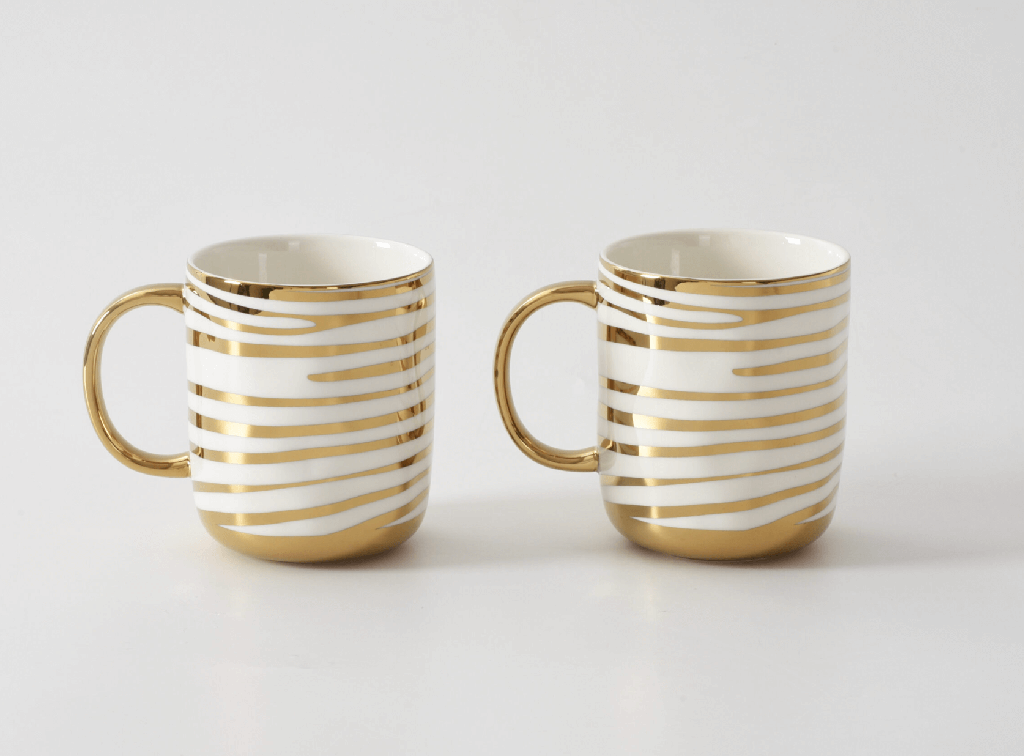 Set de 2 tazas de porcelana y titanio