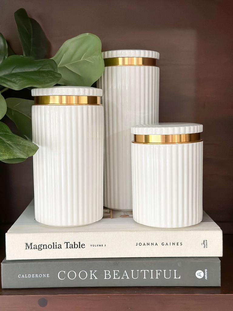 Set de 3 Canisters de porcelana