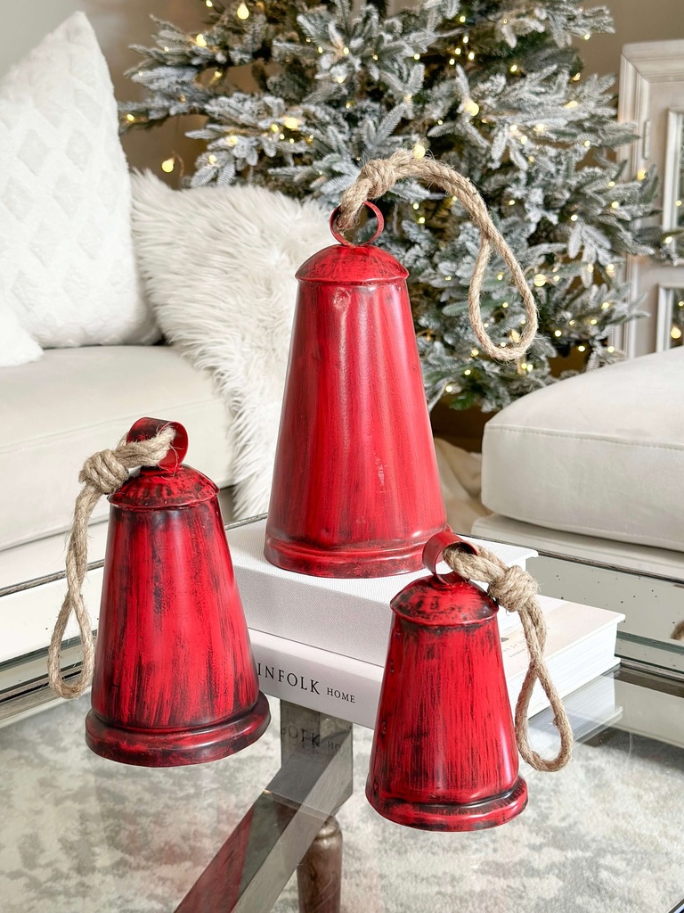 Set de 3 campanas rojas