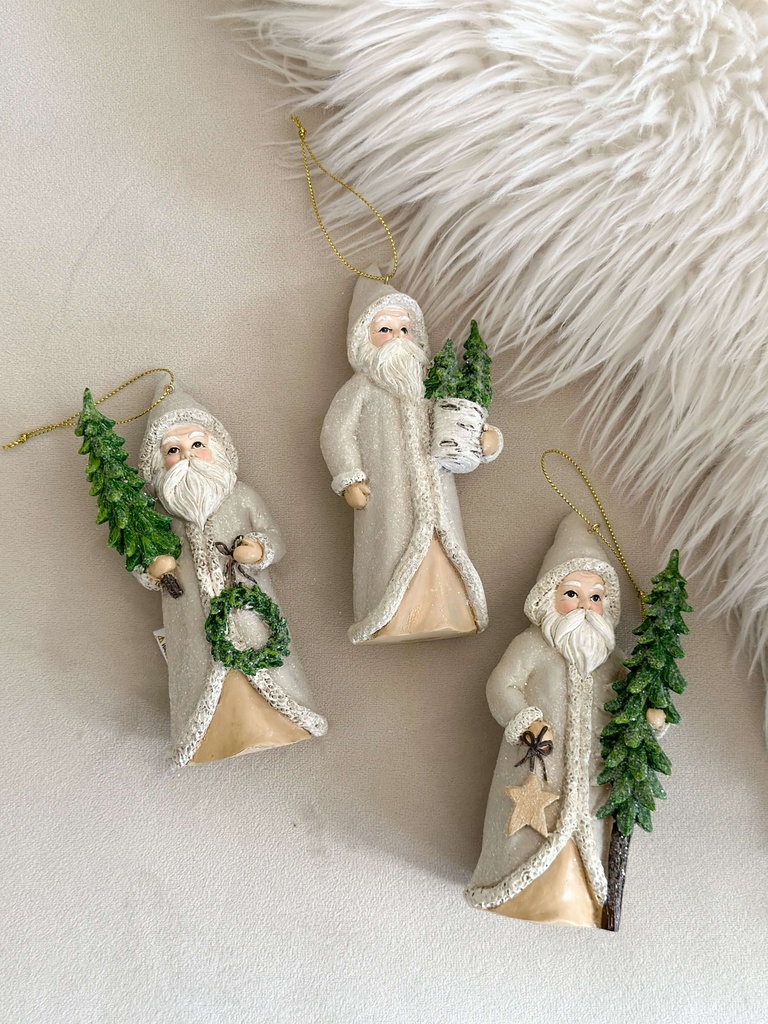 Set de 3 ornamentos de santa