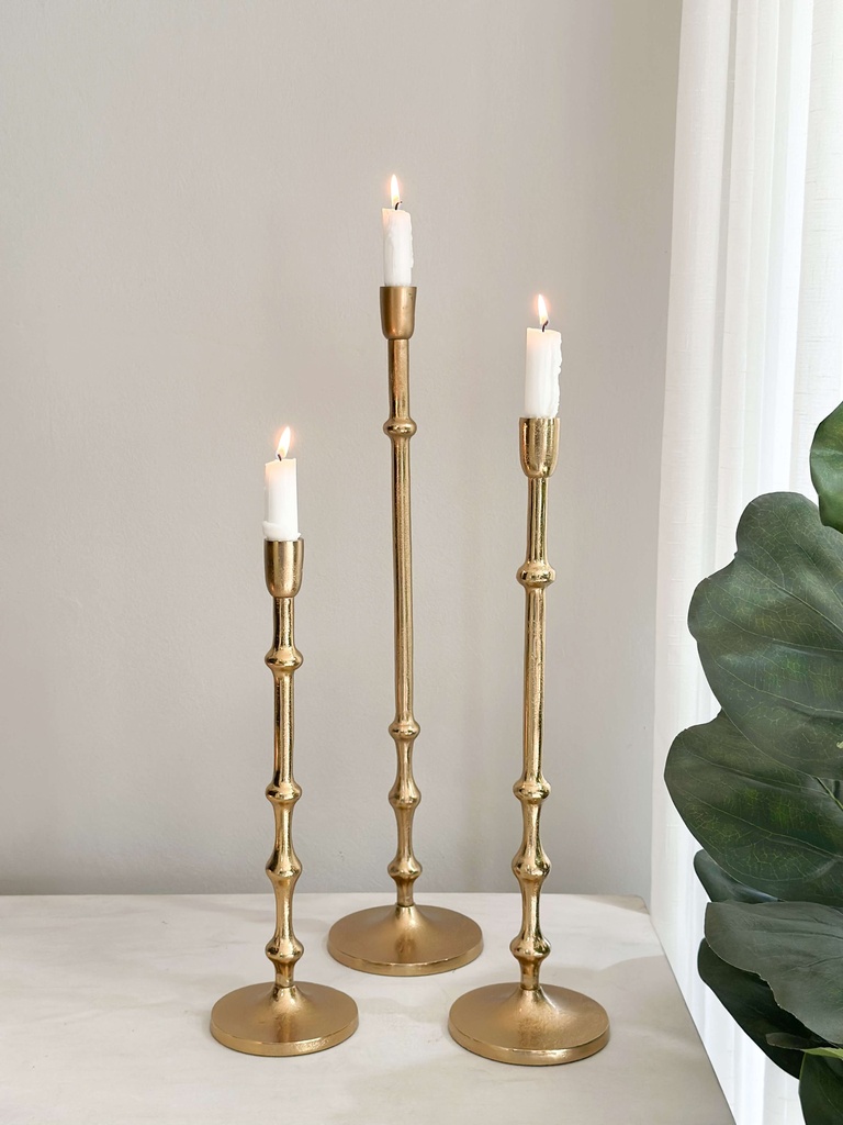 Set de 3 candelabros dorados Eleanor