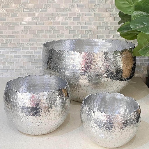 Bowls martillados plateados