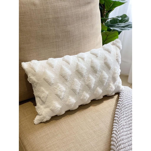 Cojín Lumbar rombos blanco