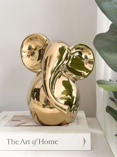 [16886] Elefante dorado de ceramica