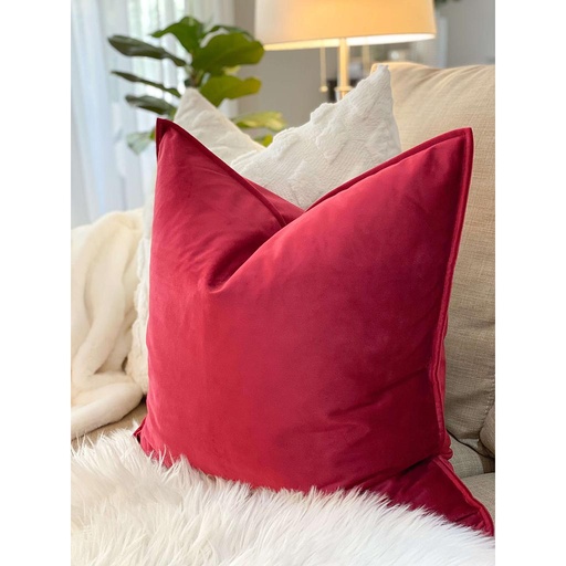Forro de Cojin Velvet Rojo Vino