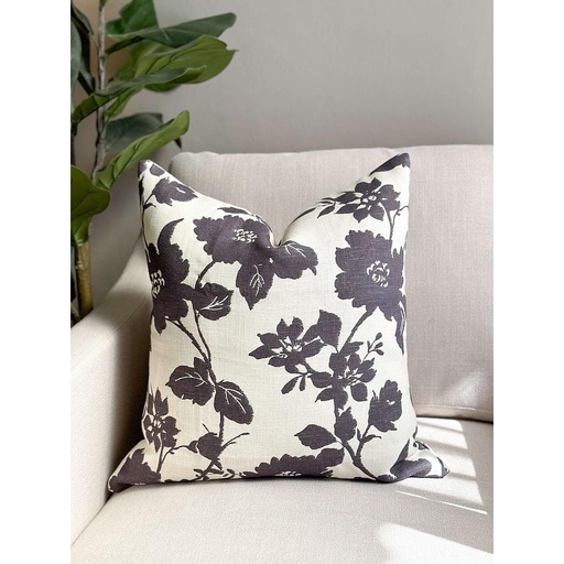 [805.482.89] Forro de Cojin floreado ivory negro