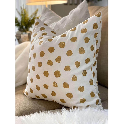 Forro de Cojin Polka Dot Dorado