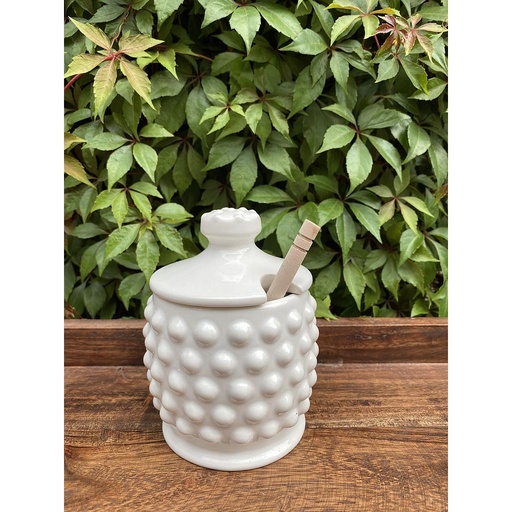 [DA4847] Honey jar de cerámica blanco