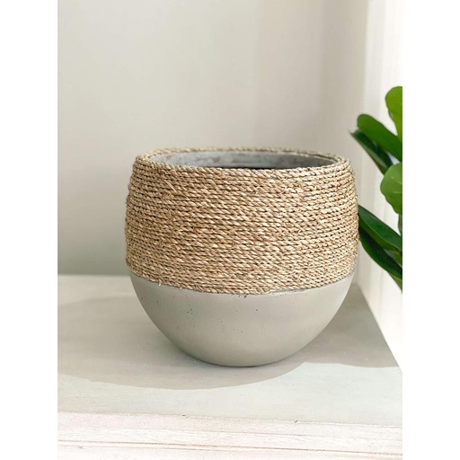 [76725] Macetera de concreto y jute
