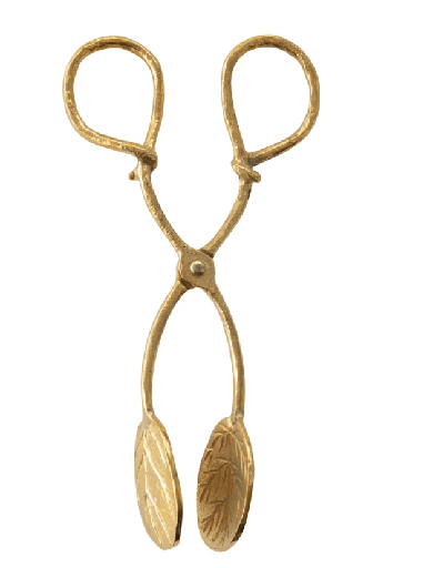 [DF2521] Pinza dorada forma hoja eucalipto