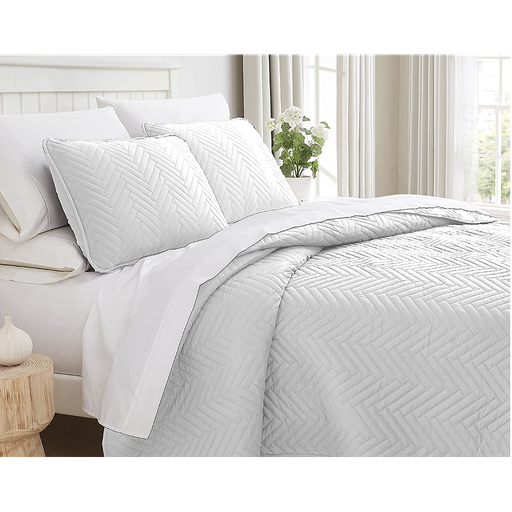 Quilt set Chevron blanco