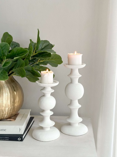 [60300 / 60301] Set de 2 candelabros blancos