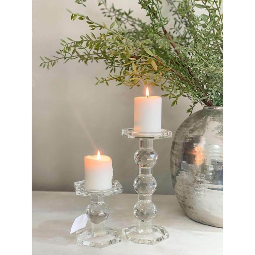 [72603 Y 72605] Set de 2 candelabros de cristal facetados