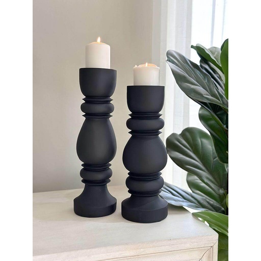 [49896 y 49897] Set de 2 candelabros negros