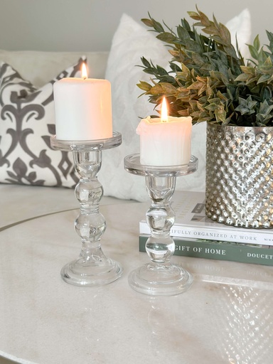 [74143/74144] Set de 2 candelabros transparentes