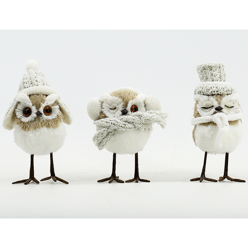 [31214] Set de 3 Buhos Decorativos