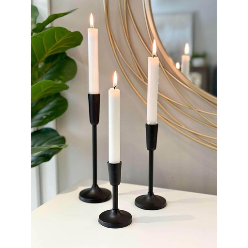 Set de 3 Candelabros negros lisos