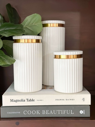 Set de 3 Canisters de porcelana