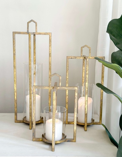 [82244-DS] Set de 3 Linternas Basilica vintage