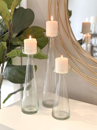 [76048] Set de 3 candelabros de vidrio Teresa